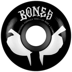 BONES Skateboard Wheels • OG Formula • • 100A • V4 Wide • Black (Spring '26) - Skatewarehouse.co.uk