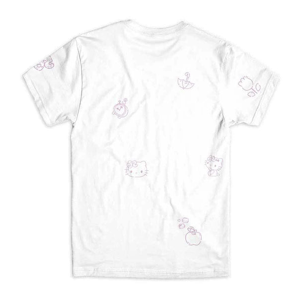 Girl x Hello Kitty 50th All Over Tee White - Skatewarehouse.co.uk