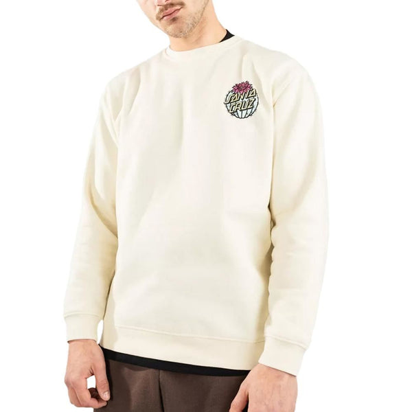 Santa Cruz Crew Cactus Dot Crew - Unbleached Cotton - Skatewarehouse.co.uk