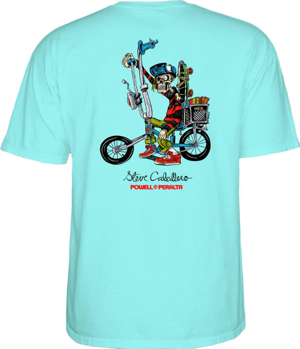 Powell-Peralta Steve Caballero Chopper Bike Tee Celadon - Skatewarehouse.co.uk