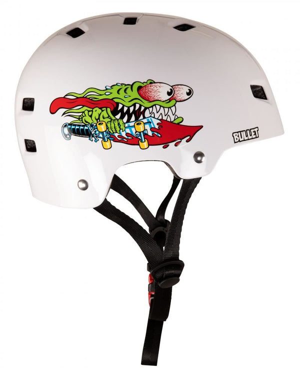 Bullet x Santa Cruz Helmet Slasher Youth - Gloss White - Skatewarehouse.co.uk