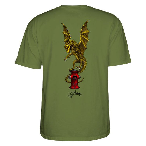 Powell-Peralta Andy Anderson Vajra Youth Tee Military Green - Skatewarehouse.co.uk