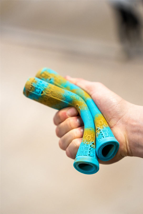 CORE Skinny Boy Handlebar Grips Soft 170mm – Beach (Teal/Gum) - Skatewarehouse.co.uk