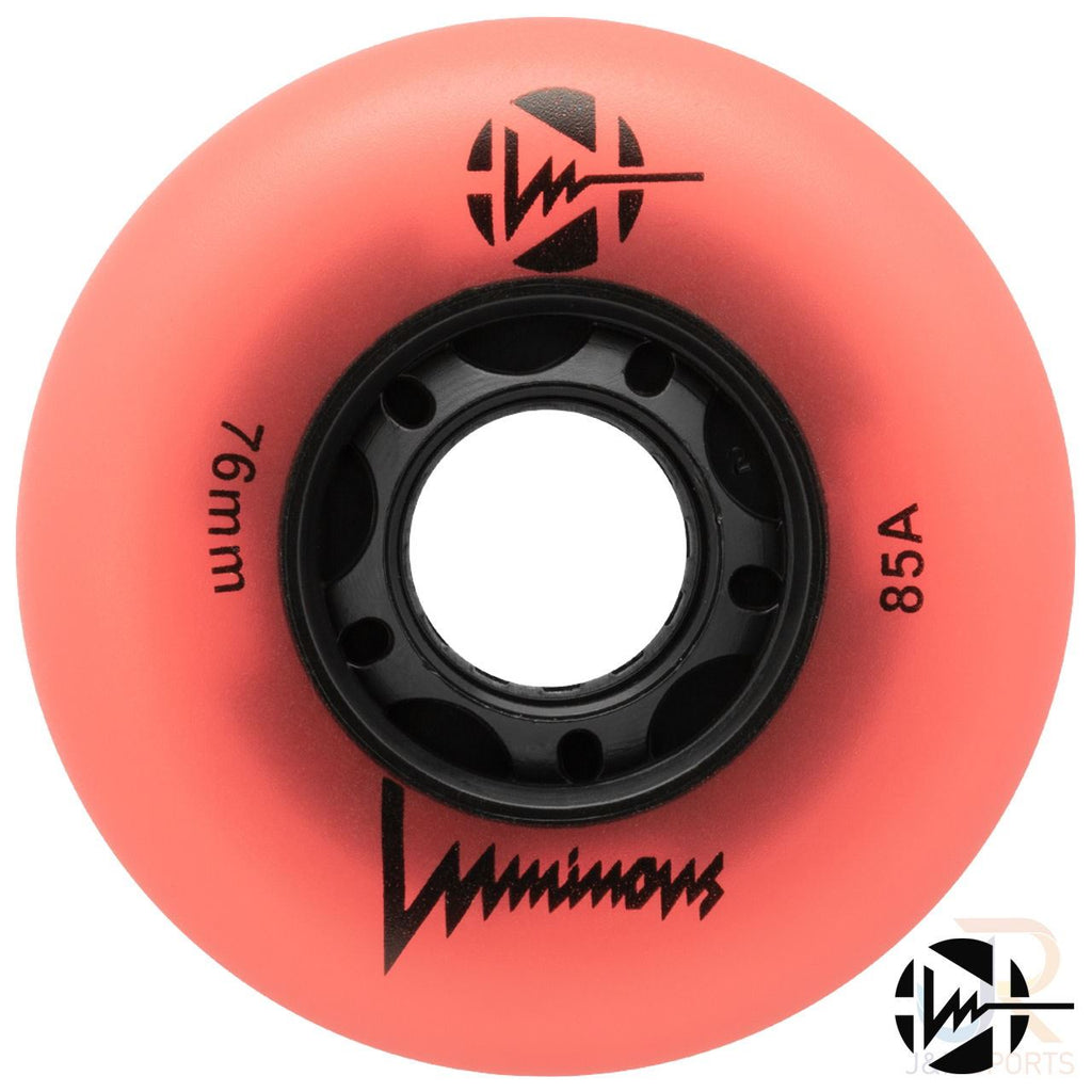 Luminous Led Inline Wheel (Set of 4 Wheels) - Coral Glow - 76Mm/85A - Skatewarehouse.co.uk