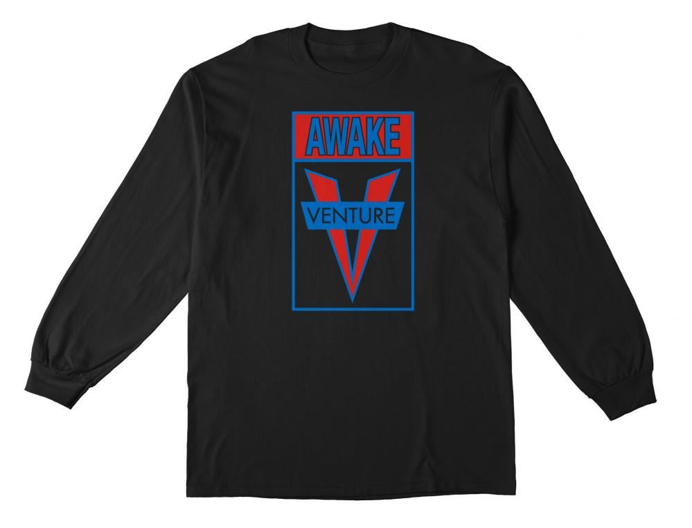 Venture L/S T-Shirt Awake - Black / Blue / Red - Skatewarehouse.co.uk