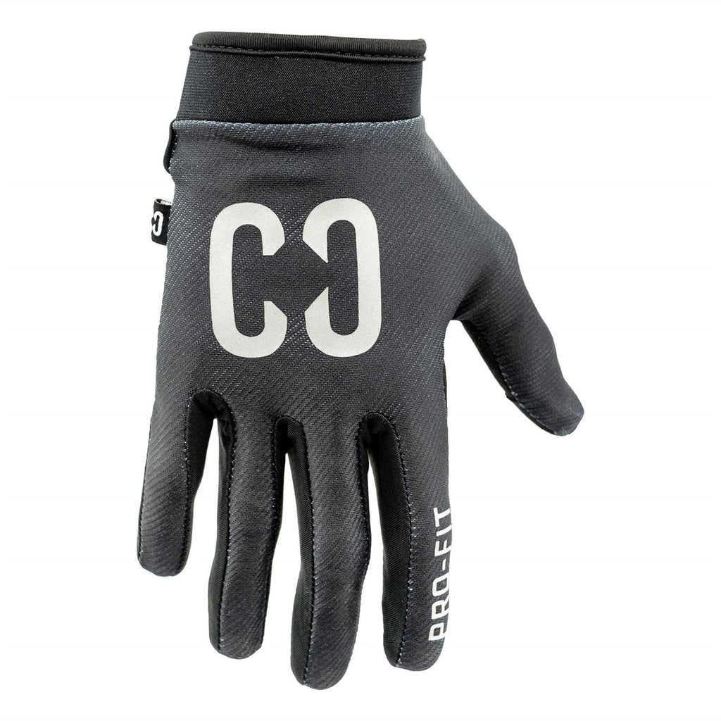 CORE Pro-Fit Velcro BMX Bike Gloves - Reflective Black