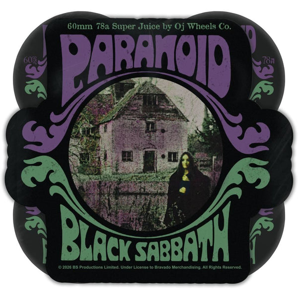 OJ Skateboard Wheels Black Sabbath Paranoid 78a - Black - Skatewarehouse.co.uk