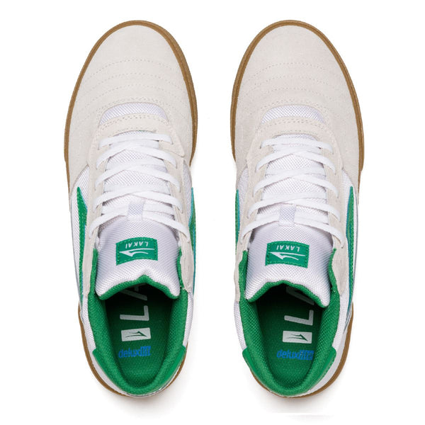 Lakai Cambridge Mid White Grass Suede Skate Shoes - Skatewarehouse.co.uk
