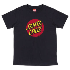 Santa Cruz Youth T-Shirt Youth Classic Dot T-Shirt - Black - Skatewarehouse.co.uk