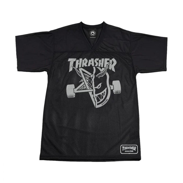 Thrasher x Spitfire T-Shirt Thrash & Burn Football Jersey - Black