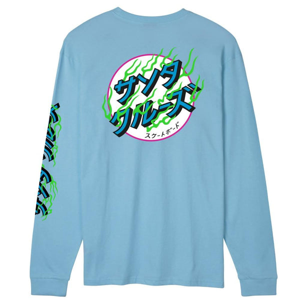 Santa Cruz Longsleeve T-Shirt Inferno Dots L/S T-Shirt - Light Blue - Skatewarehouse.co.uk