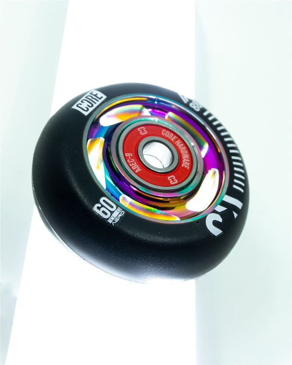 CORE Aero Inline Skate Wheels 60mm - NeoChrome (4 pack + Bearings) - Skatewarehouse.co.uk