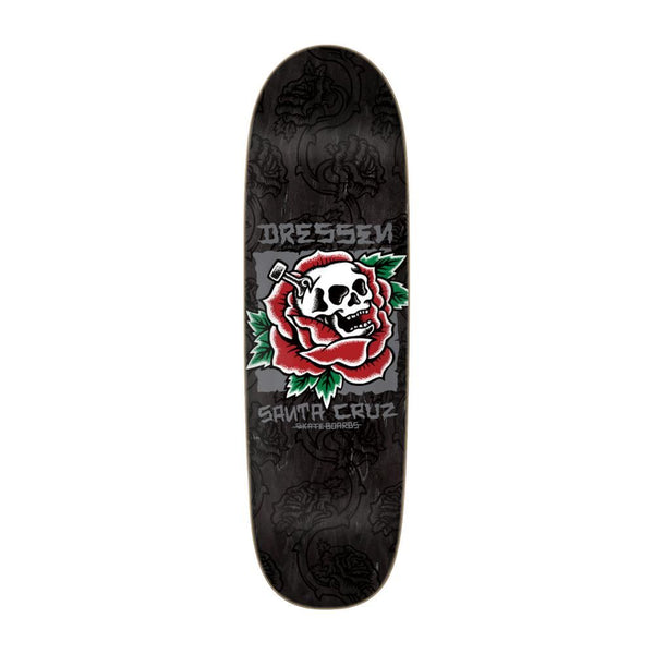 Santa Cruz Shaped Dressen Skull Rose Pro Skateboard Deck - 9.25