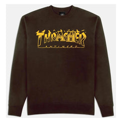 Thrasher X Antihero Crew Pigeon Mag - Dark Chocolate - Skatewarehouse.co.uk