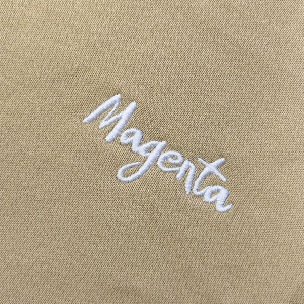 Magenta Script Crewneck Beige - Skatewarehouse.co.uk