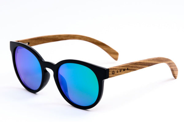 Luma Tidepool Recycled Sunglasses - Black/Green - Skatewarehouse.co.uk