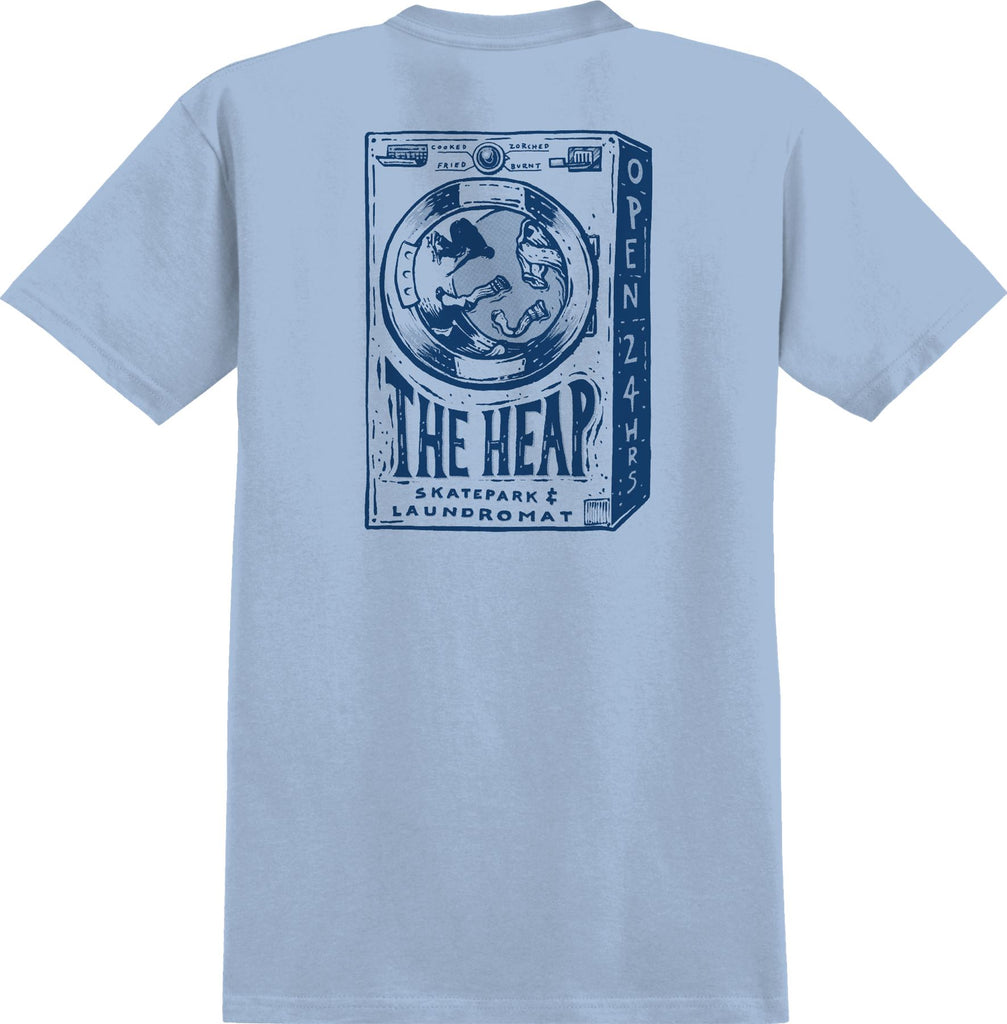The Heap Tee (Powder Blue W / Dk Blue Prints)