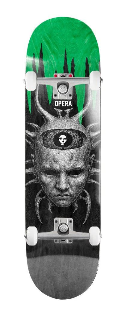 Opera Wood Spider EX7 Black / Green x Venom Custom Complete Skateboard - 8.25"