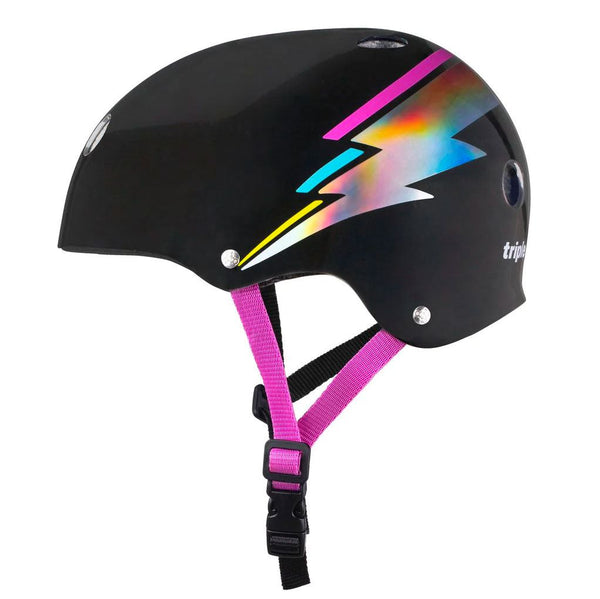Triple Eight Sweatsaver Certified Helmet - Black Hologram - Skatewarehouse.co.uk
