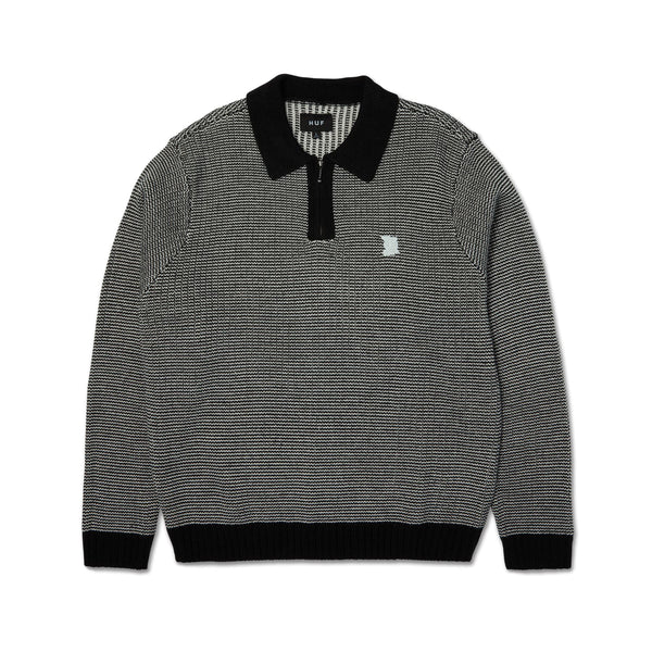 HUF Megablast Two Tone Waffle Sweater (Black / White)