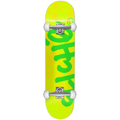 Cliché Handwritten Yellow / Green Complete Skateboard - 7.75"