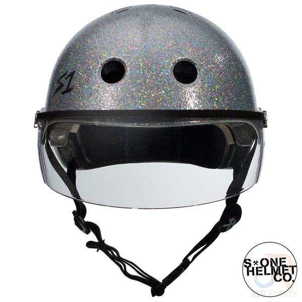 S1 Lifer Helmets inc Visor - Silver Glitter