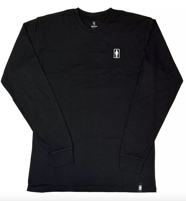 Girl Embroidered OG Long Sleeve Tee Black - Skatewarehouse.co.uk