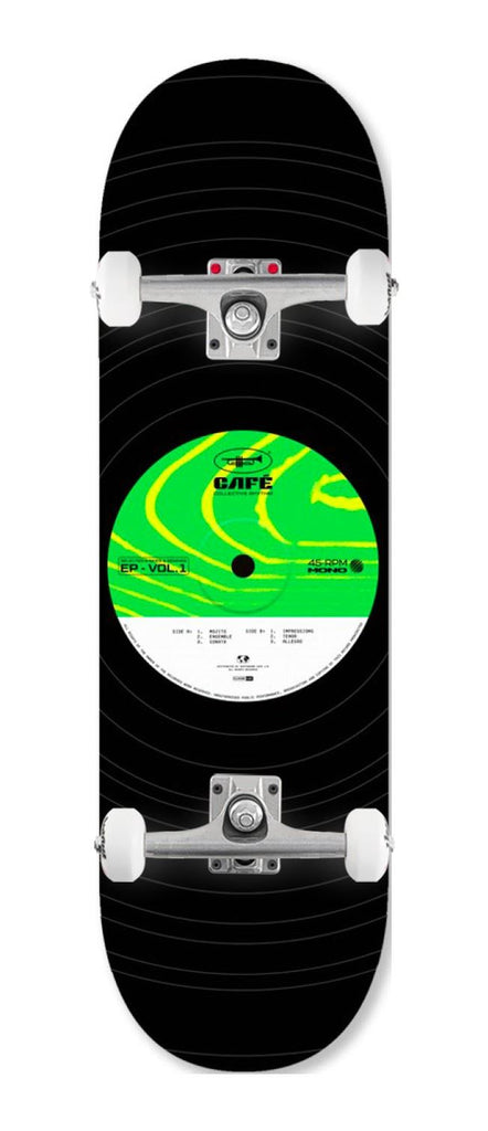 45 (Embossed) - Classic Shape (Green) x Venom Custom Complete Skateboard - 8.375"