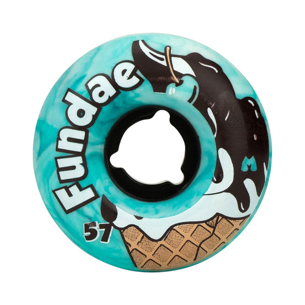Moxi Fundae Wheels (4) - Creme DE Menthe 57mm x 34mm / 92A