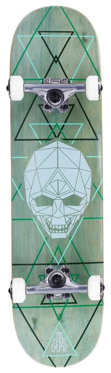 Enuff Geo Skull Complete Skateboard - Green - 8.0