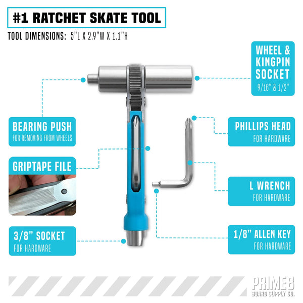 PRIME8 #1 Ratchet tool - Sky Blue - Skatewarehouse.co.uk