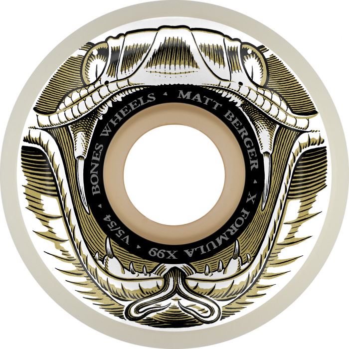 BONES Skateboard Wheels Berger 'Battlesnake' V5 Sidecut X-Formula 99A - Skatewarehouse.co.uk