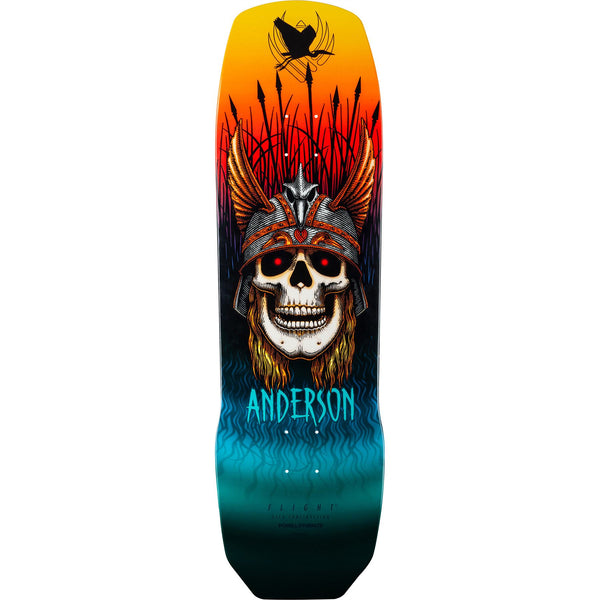 Powell-Peralta Andy Anderson Heron Skull Teal *FLIGHT Shape Skateboard Deck - 9.13
