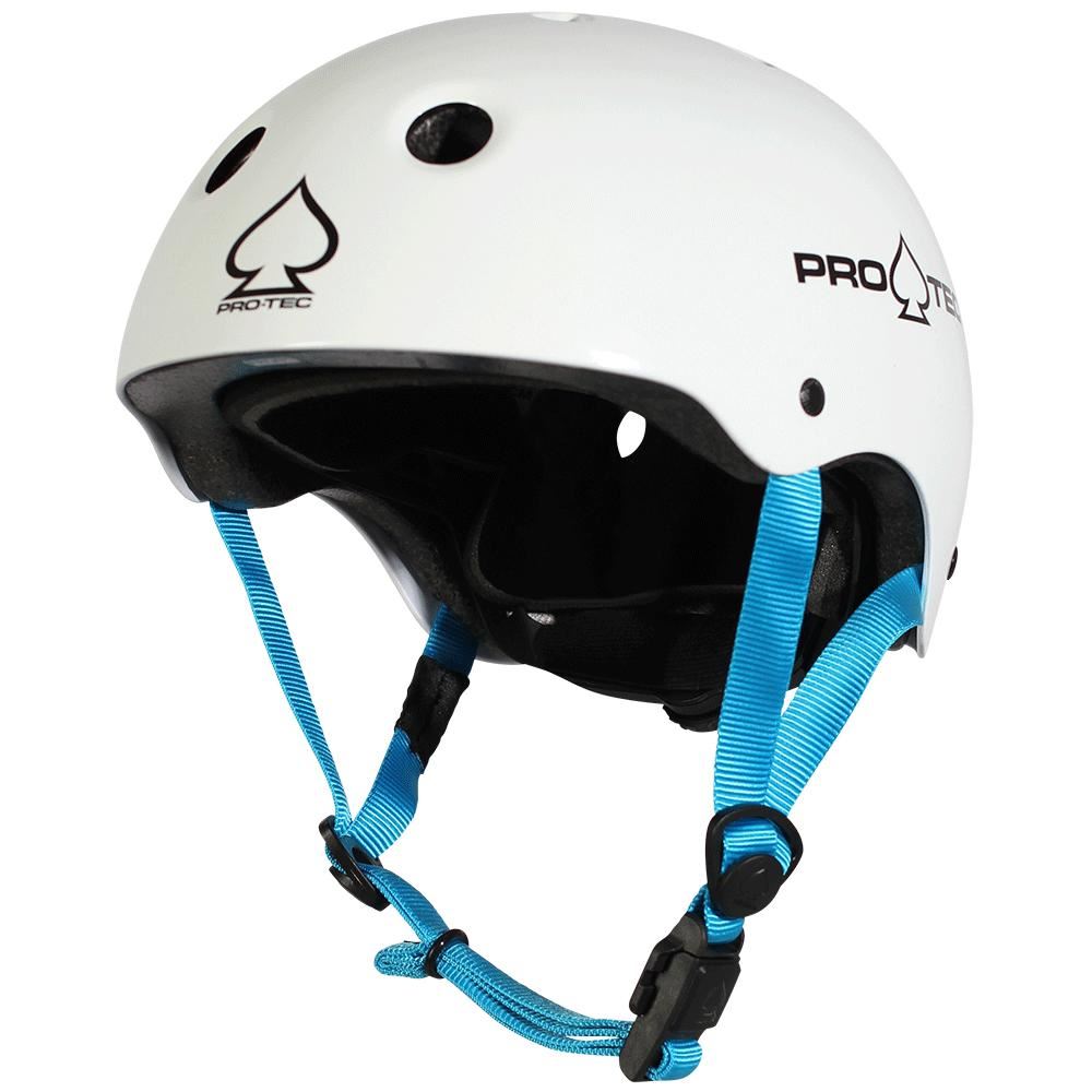 Pro-Tec Helmet JR Classic Fit Cert - Gloss White - Skatewarehouse.co.uk