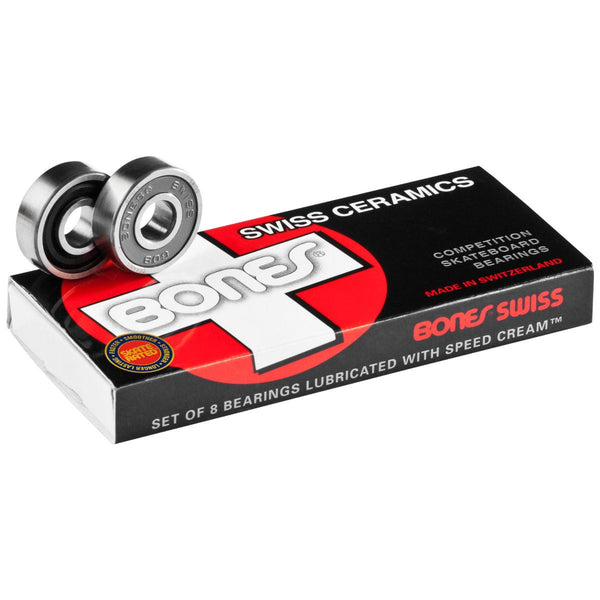 Bones Swiss Ceramic - 8mm 8 Pack Skateboard Bearings