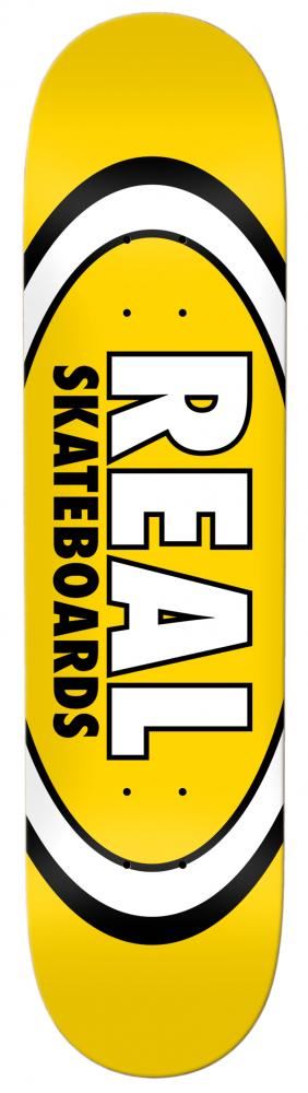 Real Team Classic Oval Yellow Custom Complete Skateboard - 8.06