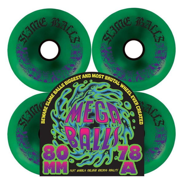 Slime Balls Skateboard Wheels Mega Balls 78a - Green - Skatewarehouse.co.uk