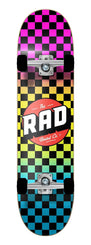 Rad Checkers Dude Crew Complete Skateboard Neon Fade 7.75" - Skatewarehouse.co.uk