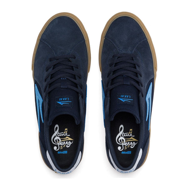 Lakai Flaco 2 Navy Gum Suede Skate Shoes - Skatewarehouse.co.uk