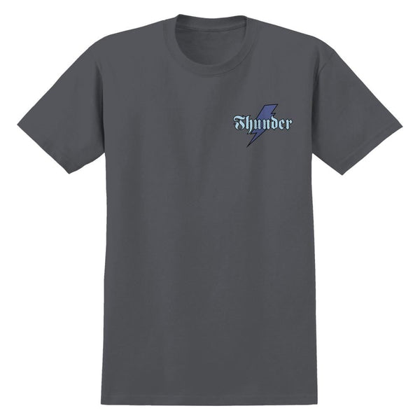 Thunder T-Shirt Bolt Script - Charcoal / Blue / Black Prints - Skatewarehouse.co.uk