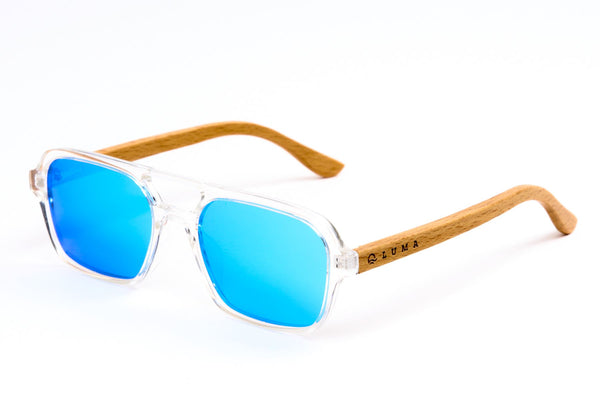 Luma Bantham Recycled Sunglasses - Clear/Blue - Skatewarehouse.co.uk