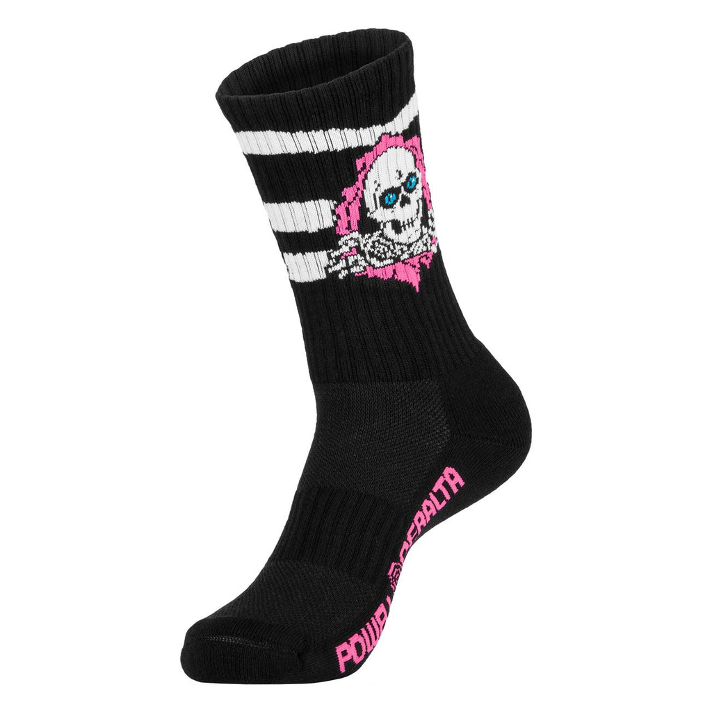 Powell Peralta Ripper Cotton Socks Stripes Black / Pink
