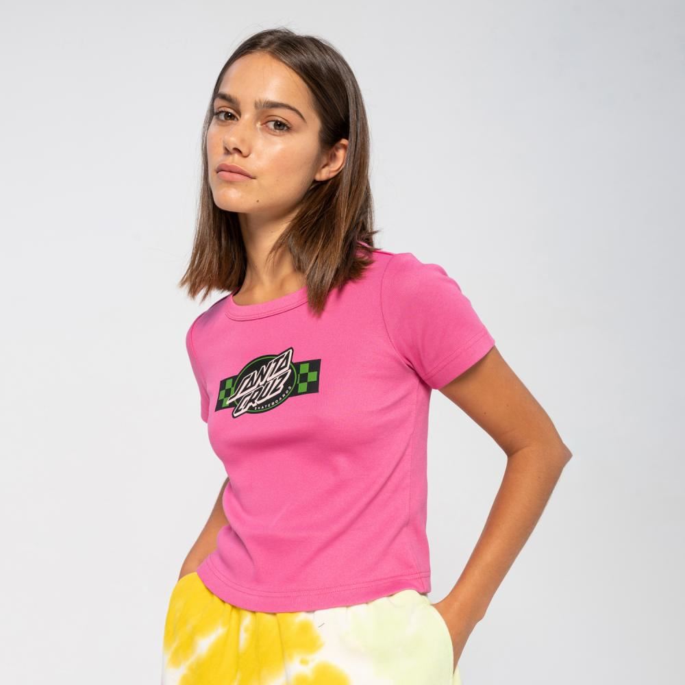 Santa Cruz Womens T-Shirt Contest Oval T-Shirt - Pink Guava - Skatewarehouse.co.uk