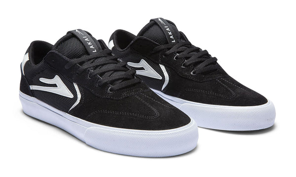 Lakai Atlantic Vulc Skate Shoes - Black / White - Skatewarehouse.co.uk