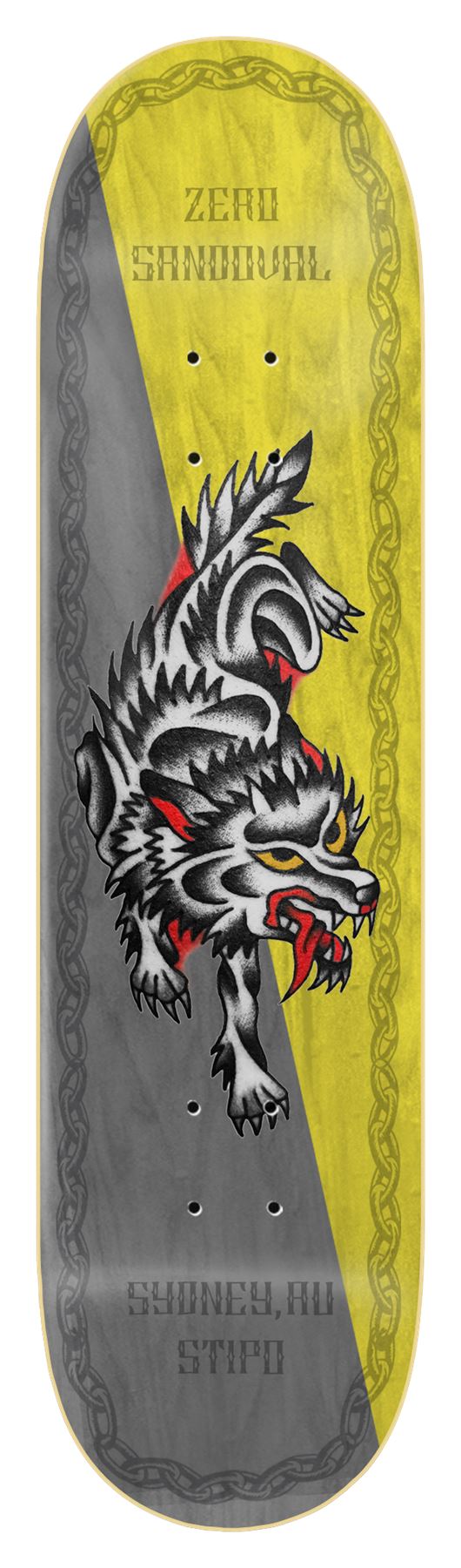 Zero x Nik Stipo Skateboard Tommy Sandoval Skateboard Deck - 8.375