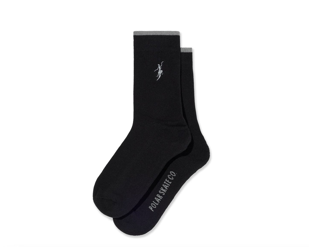 Polar Skate Co Business Socks | No Complies Forever (Black / Grey) - 39 - 42