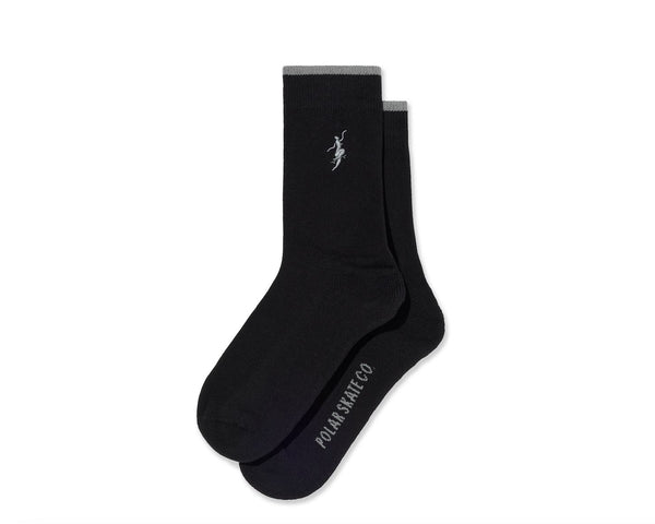 Polar Skate Co Business Socks | No Complies Forever (Black / Grey) - 39 - 42