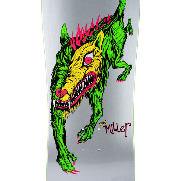Welcome Skateboards Miller Beast on Crossbone 10 (Metalic Silver) Skateboard Deck - 10.0