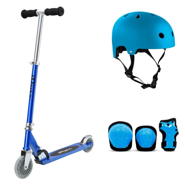JD Bug Jr Street Scooter - Reflex Blue Bundle - SFR Helmet & Pads