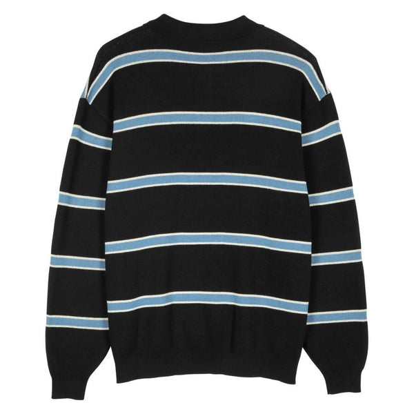 Santa Cruz Knit Crew Donnie Polo - Black Stripe - Skatewarehouse.co.uk